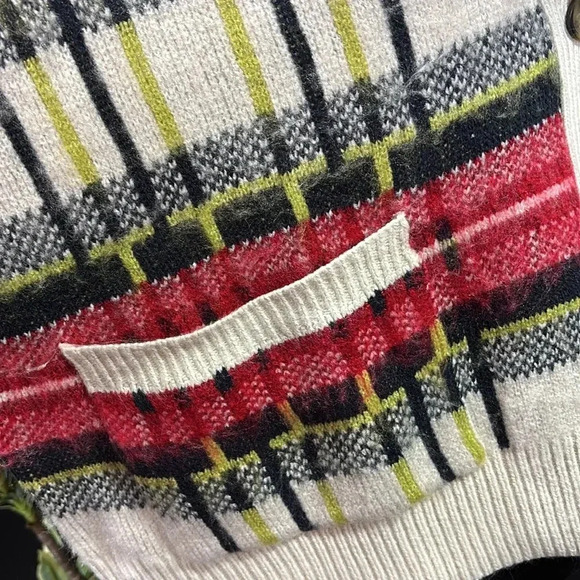 A.N.A. Knit Cardigan,V-neck,button-down,2 front pockets,plaid,warm,cozy,soft - Picture 3 of 10